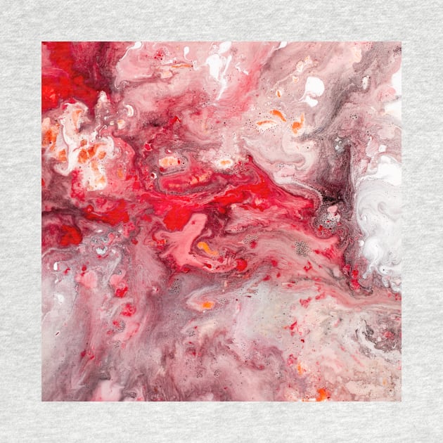 Pink Red Liquid Marble Abstract Painting Artwork by NewburyBoutique